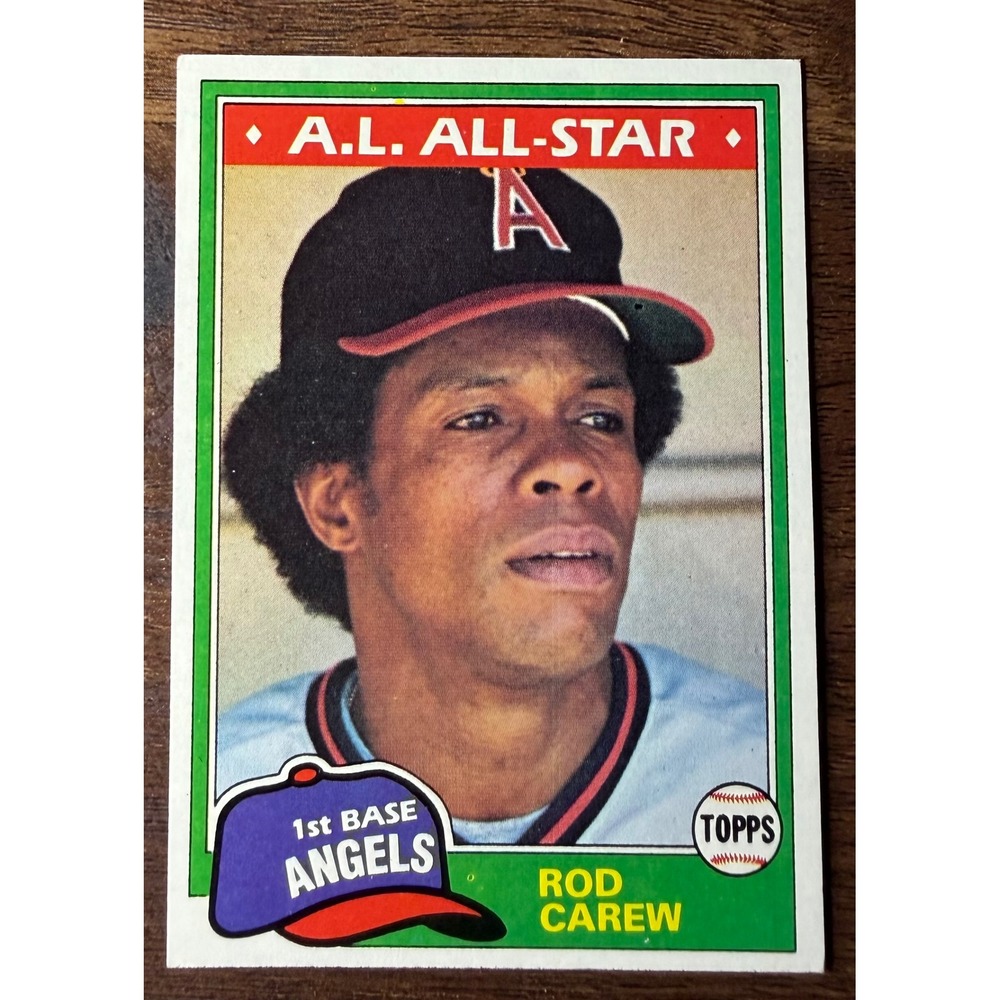 1981 Topps Rod Carew 100 California Angels AL All-Star Baseball Card Vintage